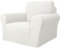Ystyle Sofa überzug 1 Sitzer Mit Armlehne, Stretch Sofabezug rutschfest, Modern Sofa Cover Für Hunde Haustiere, Atmungsaktiv Couch überzug Mit Elastic Bottom, Weiß