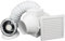VENTS 4 inch Inline Bathroom Extractor Fan Kit Silent Timed Universal Loft Ventilation System with Chromed LED Light for 100 mm Flexible Duct Shower White Plastic Louvre