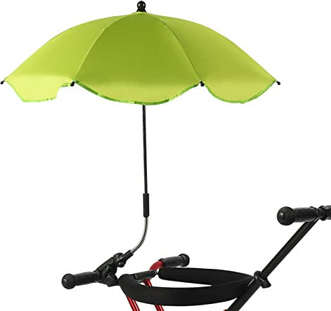 RXMORI Ombrellone per Sedie da Spiaggia, Ombrellone da Esterno Portatile, Parasole Antivento, Carrelli da Golf Universali Accessori per Sedie a Rotelle Antipioggia per Spiaggia, Sabbia, Patio,(Verde)