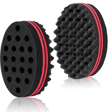 Haarbürste Schwamm, 2pcs Curl Sponge Afro Hair mit Afro Kamm Lockenschwamm Afro Haarschwamm Hair Curling Sponge Men für Afro Curl Coil Wellen, Perücke, Zopf Haar Kamm Styling Tool