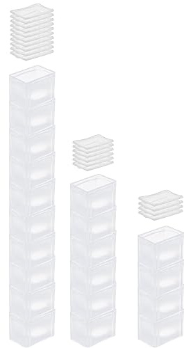 PROREGAL SuperSparSet 20x Transparenter Eurobehälter BasicLine mit geschlossenem Griff & Klickdeckel | HxBxT 22x20x30cm | 9,4 Liter | Eurobox Transportbox Transportbehälter Stapelbehälter
