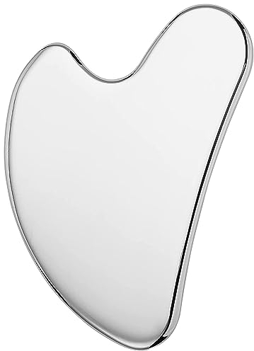 Gua Sha Edelstahl Facial Lifting Tool, Konturiert & definiert Gesichtszüge, Mit Samtbeutel & E-BOOK für Face Yoga, Gua Sha Premium Stainless Steel