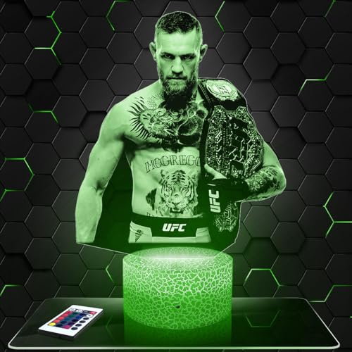 Lampephoto.fr - C. McGregor The Notorious MMA 3D Lampe, Touch Nachtlicht, Deko Freie Kampfkünste, Geschenkidee Mann objekt C. McGregor The Notorious MMA Nachtlicht deko Zimmer, 3D Led Illusion