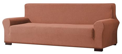 EBETA E Elastisch Sofa Überwürfe Sofabezug, Stretch Sofahusse Sofa Abdeckung Hussen für Sofa, Couch, Sessel 3 Sitzer (Korallenrot, 185-235 cm)