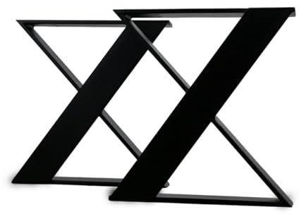 modernLOFTart Bankbeine Tischbeine - DIY Möbelfüße 80x10cm Schwarz - Moderner Industrie-Look für Ihr Wohnzimmer - Metall Industrial Tisch Bank Sitzbank Couchtisch Kufen - Breite 40cm, Höhe 42cm