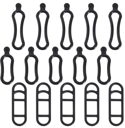DEARBAG 15 Piezas Anillos de Goma Elásticos para Bicicleta, Correa de Silicona para Bicicleta, Soporte de Banda de Goma para luz Trasera LED de Bicicleta, Linterna, Soporte para Manillar (Negro)