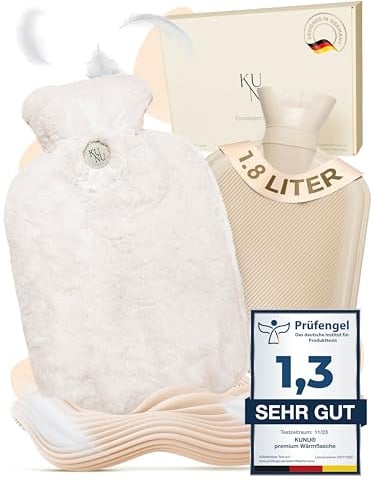 KUNU® The Special Hot Water Bottle 1.8 L Fluffy Cream Extra Fluffy