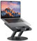 OMOTON Laptop Stand for Desk, 360° Swivel Laptop Riser, Durable Metal Base, Foldable Ergonomic Notebook Stand with Adjustable Height - Fits MacBook and Laptops up to 15 inches - Classic Black