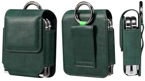 Herren Handytasche mit Clip Leder Kompatibel mit Samsung Galaxy Z Flip 7/6/5/4/3/2/5G/Motorola RAZR 5G/60/60 Ultra/50/50 Ultra/40/40 Ultra Hnady Gürteltasche mit Gürtelschlaufe Handytasche Gürtel
