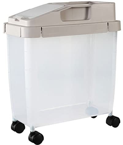 Dry Food Container Ingredient Storage Bin Container 10kg Rice Dry Food Sealed on Wheels with Lid Measuring Cup Coffee