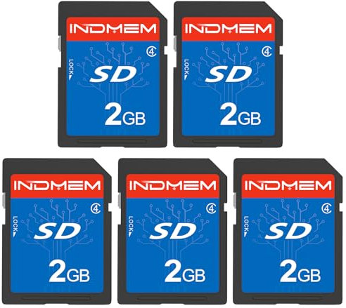 INDMEM SD Card 2GB 5 Packs Class 4 MLC Secure Digital Flash Memory Card Camera Card