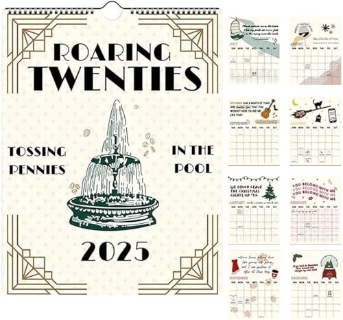 2025 Roaring Twenties Taylor Kalender Wandkalender TS Wandkalender mit Tylers Musikzitaten Kalender 12 Monatskalender Planer Musikliebhaber Geschenke