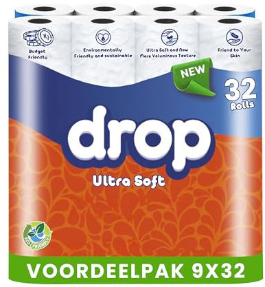 Drop - Ultra Soft Toilettenpapier - 288 Rollen WC-Papier - 2-lagig