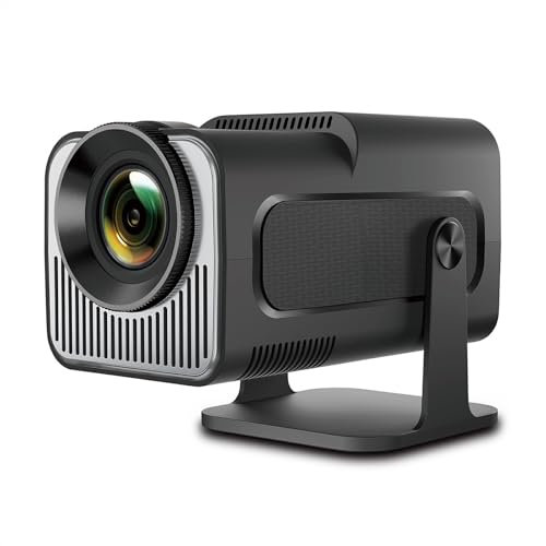 HY320 Mini Portable Projector, Mini Projector 4K, 200 ANSI Smart Projector with Android 11.0, Auto Keystone Correction, Wifi 6 and Bluetooth 5, 30-130 Screen,180°Rotatable
