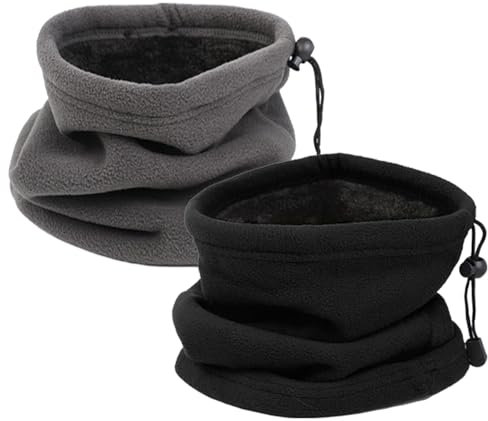 JSTHHTT 2 Stücke Fleece Schlauchschal Halswärmer Halstuch Winddicht Ski Maske Warmer für Outdoor Skifahren Motorrad Laufen Radfahren, Multifunktionstuch Herren, Winter Loop Schal Herren, Schlauchtuch