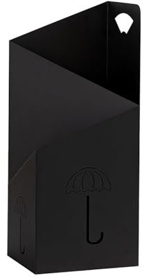 Freestanding Metal Umbrella Holder with Removable Water Tray Indoor Outdoor Umbrella Stand for Small and Tall Umbrellas (Black)