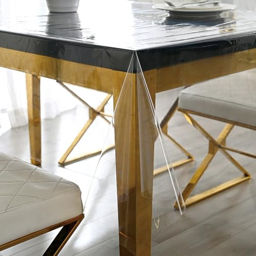 CEWROM Durchsichtige Tischdecke, Tischdecke Klarsicht Tischdecke Transparent 140cm Breit, Meterware 0.18 mm Stark, Wasserdicht Abwaschbar PVC Folie Fettdicht Tischschutzfolie (100X150cm)
