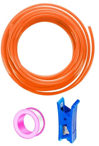 HAXIHA Orange 10 Meter Tuyau Pneumatique Polyuréthane PU Air Kit 10mm OD x 6.5mm 32.8ft ID Tuyau Air Comprimé Peut Etre Utilisé pour Les Compresseur Outils Pneumatiques