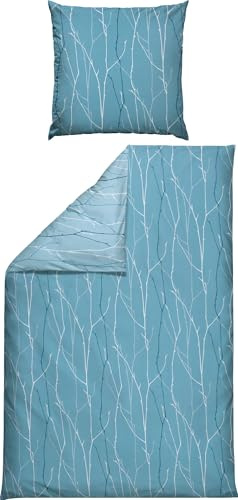 REDBEST Wendebettwäsche Microfaser blau Größe 1x 135x200 cm + 1x 80x80 cm