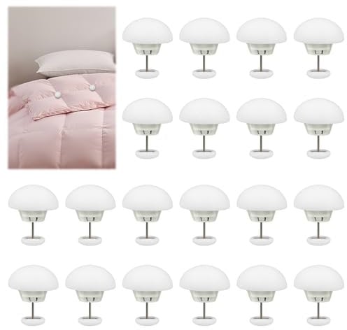 20 Stück Bettdeckenhalter, Rutschfeste Bettdecken Clips, 3 x 2,3 cm Bettdeckenbezug Klammer, Weiss Quilt Fixer, Duvet Quiltbefestigungsclip für Bettwäsche Vorhänge Kleidung und Haushaltsorganisation