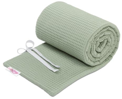 babybay Baby Kantenschutz Waffelpiqué (Made in EU) - Bettschutz in vielen Farben und Größen, 100% Baumwolle, Oeko-Tex 100 (jadegrün, für Modell Maxi, Boxspring und Comfort Plus)