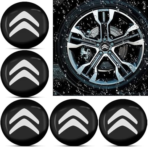 FUWUDI 4 Pièces Cache-moyeux Autocollants pour Citroen C1 C2 C3 C4 C5 C6 C8 C4L DS3 56mm, Insigne Couvercle de Jante Autocollant, Hub Centre Caps Cover Sticker