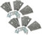 vhbw 18x Ersatz-Messer kompatibel mit Worx Landroid WG796E, WR105SI, WR130E, WR-110-MI, WG795E Rasenmäher - Ersatzklinge Silber, Stahl