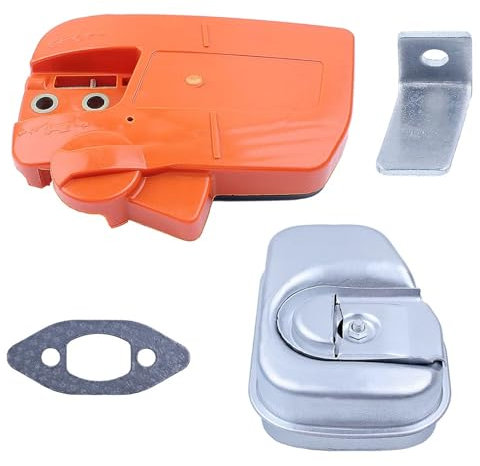 LAVAS Cubierta del embrague del freno de cadena for motosierra Husqvarna 235, 240 y 235E, repuestos con silenciador, junta de escape y retenedor de cadena.