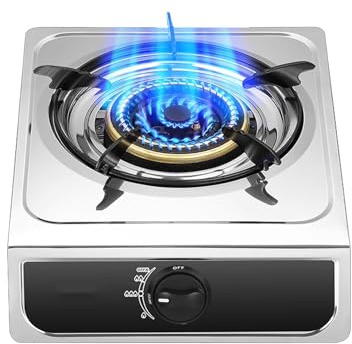Gas Stove Portable Outdoor for Camping,Table Top Cooker Single Burner Gas Hob,for Caravan Home Kitchen Garden Catering(NG)