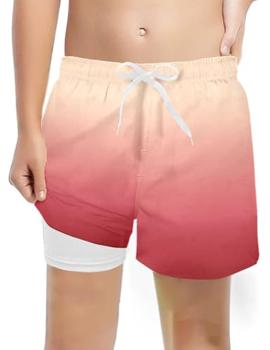 Fit Jean Maillot de bain tendance décontracté pour garçons avec doublure de compression, short de bain extensible pantalons garçons 152