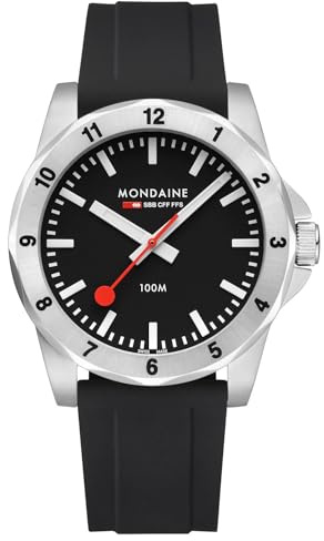 Mondaine Herren Analog Schweizer Quarzwerk Uhr mit Silikon Armband MSN.42120.RB