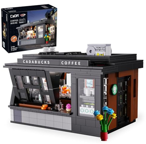 JAMARA 402884 CADA Coffee House Bricks - ab 14 Jahre, Technik für Jungen und Mädchen, Geschenkidee, Set aus Klemmbausteinen, Bausatz mit LED Licht, Detailgetreues Design