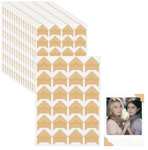HAGOT 384 Stück Fotoecken Selbstklebend, 16 Blatt, Klebe Fotoecken Aufkleber für Fotoalbum Foto Ecken, für Sammelalben, Foto Klebeecken DIY Album Corner Aufkleber