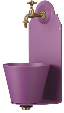 Belfer 42PR Fontana a Parete con Solida Struttura in Acciaio e Rubinetto in Ottone Colore Viola