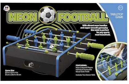 Funtime Gifts Table Football Game 20 Inch Mini Football game in Neon Colours