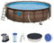 Bestway Power Steel Swim Vista 488x122 cm, Frame Pool rund mit stabilem Stahlrahmen im Komplett-Set, rattan