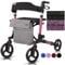 Vive Mobility Rollator Walker with Seat- Folding 4 Wheel Medical Rolling Walker with Bag - Mobility Aid for Adult, Senior, Elderly & Handicap - Aluminum Transport Chair