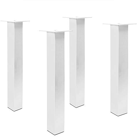 Bentatec 4er Set Tischbein gerade 80/80 Weiss Tischbein Tischkufen Couchtisch