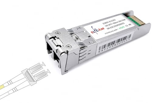 Elfcam - 10Gb SFP+ Glasfaser-Transceiver-Modul, LC/UPC Duplex Multimode-Anschluss (OM3/OM4), 10GBase-SR SFP+ 850nm 300M, Kompatibel mit Cisco SFP-10G-SR und Open Switch，Eine Einheit