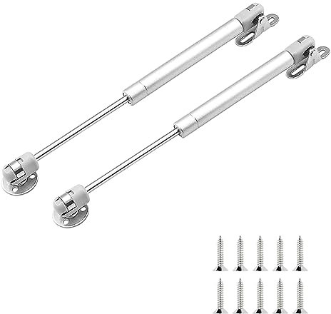 Qrity 2X Gas Lift Strut, 100N/10KG Gas Spring Soft Close Hinges, Gas Struts with Screws, for Kitchen Cupboard Wardrobe Cabinet Door