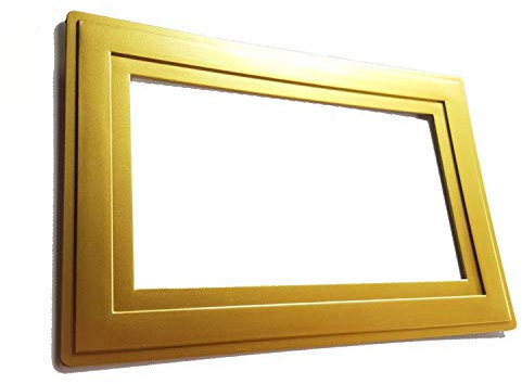 Single Double Light Switch Socket Finger Plates Surround Wall Protector Hygienic Cover (Double, Gold)