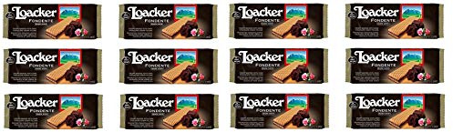 12x Loacker Wafer Fondente Dark Noir knusprige waffeln mit zartbitter schokoladencreme 150g