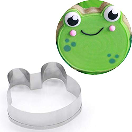 DUBENS Moule en acier inoxydable pour biscuits, desserts, gâteaux, sucre, artisanat, biscuits, pâtisserie, outils de décoration pour gâteaux (grenouille)