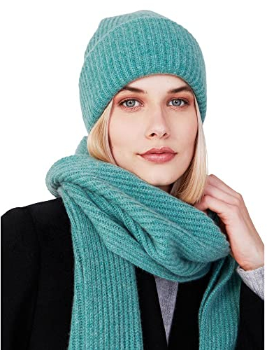 Style & Republic Damen Schal aus 100% Kaschmir | edler Damen-Schal aus feinstem Cashmere | Größe 196 x 28 cm (Mint)