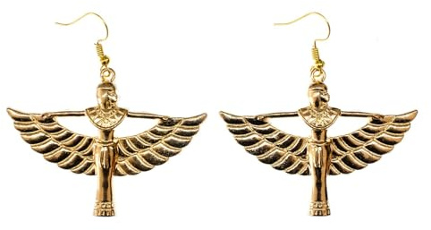 Miniblings Isis Ohrringe Miniblings Ägypten Flügel Göttin Ägyptisch Wiedergeburt gold XL - Handmade Modeschmuck I Ohrhänger Ohrschmuck