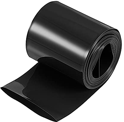 sourcing map PVC Schrumpfschlauch Rohr Ersatz 10ft 50mm Flache Akkupack Schwarz