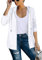 Saloogoe Felpe con cappuccio leggero con zip per le donne felpe con cappuccio a maniche lunghe giacca sottile con cerniera, 02-bianco, XX-Large