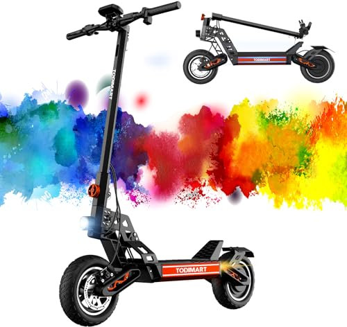 Monopattino Elettrico Pieghevole per adulti,TODIMART S9,48V 20.8Ah 55-65 km, Carico Massimo 130kg, Angolo Salita Massimo 25°, avviamento a chiave Monopattino Elettrico