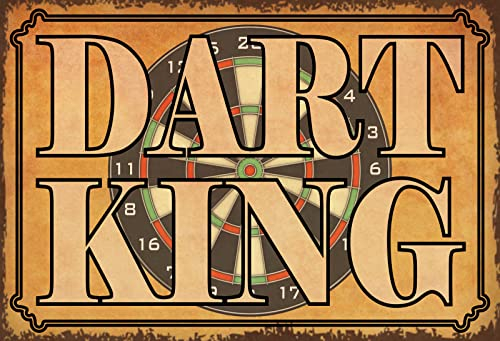 Blechschild 20x30cm Dart King Wurf Pfeil Spikker Hobby Verein Sport Tafel