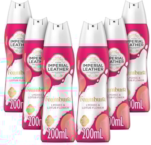Imperial Leather Foamburst Nourishing Shower Gel, Lychee & Lotus Flower Body Wash, Luxurious Foam Lather, Gentle Skin Care, Bulk Buy, Pack of 6 x 200ml
